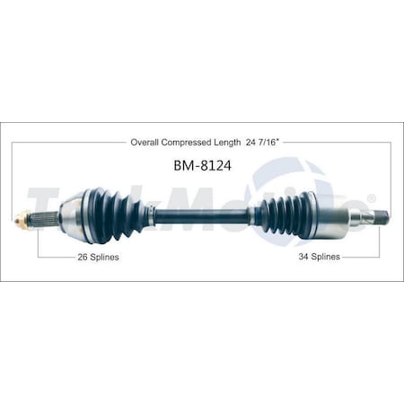 Surtrack Axle Cv Axle Shaft, Bm-8124 BM-8124